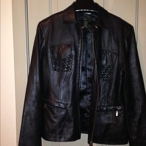 BCBG black leather jacket
